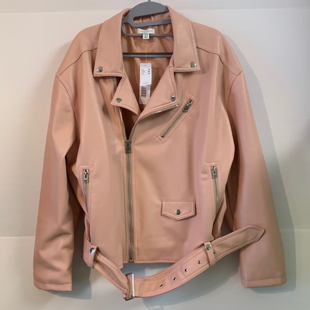 TopShop pink faux leather Jacket NEW